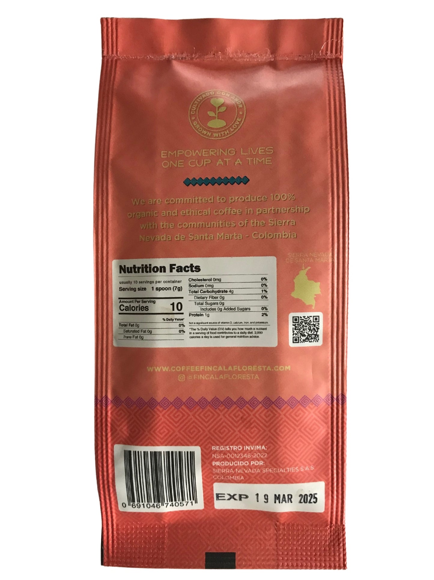 Café Orgánico Premium Grano (ROSADO x 70g)