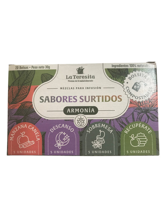 Infusiones La Teresita sabores surtidos x 20 sobres (100 % natural)