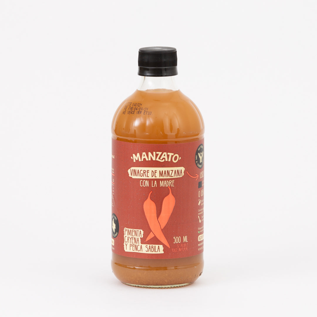 Vinagre de Manzana con Pimienta Cayena y Sábila x 500 ML