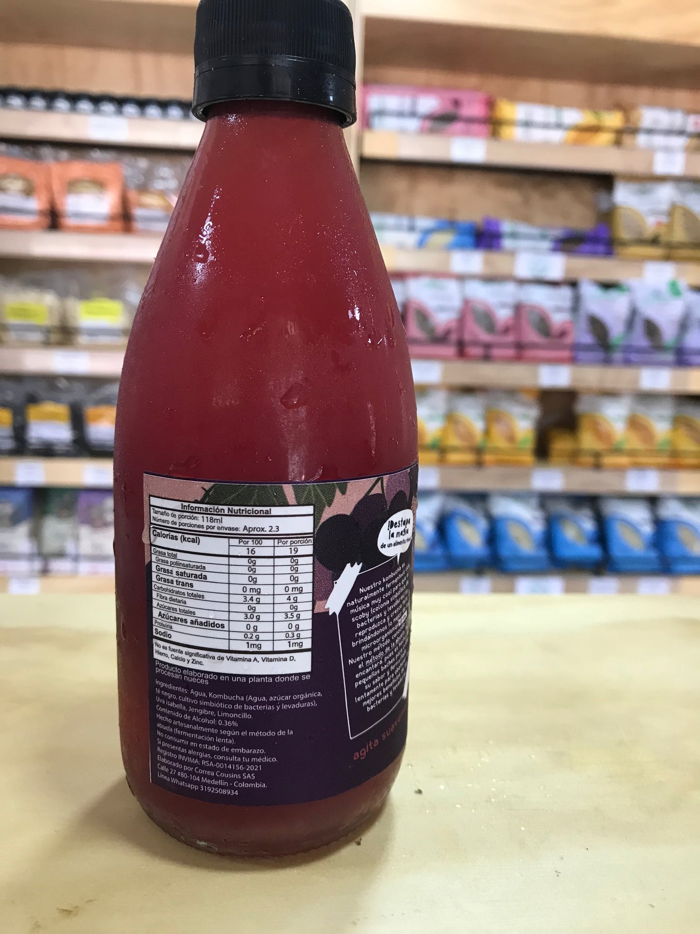 Kombuchas Sabor Uva, Jengibre y Limoncillo x 280 ml
