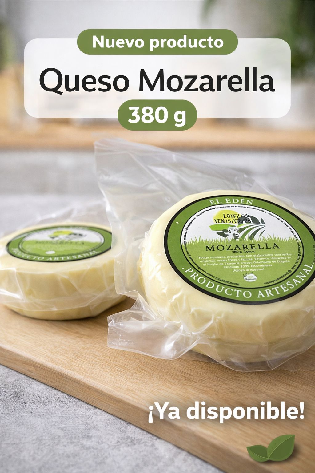 Queso mozarella campesino x 350g